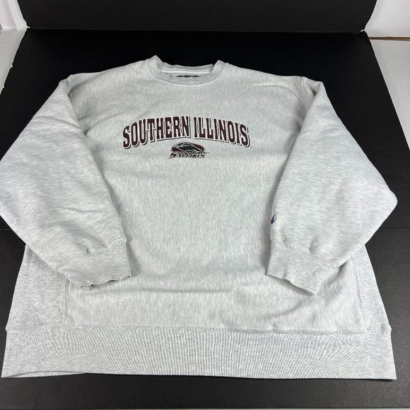 VTG Champion Southern Illiniois Salukis Sweatshirt Extra Large Grey Crewneck - Picture 1 of 16